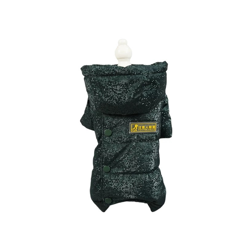 Blingbling Winter Dog Down Jacket- Female&Male Dogs/Detachable Hat
