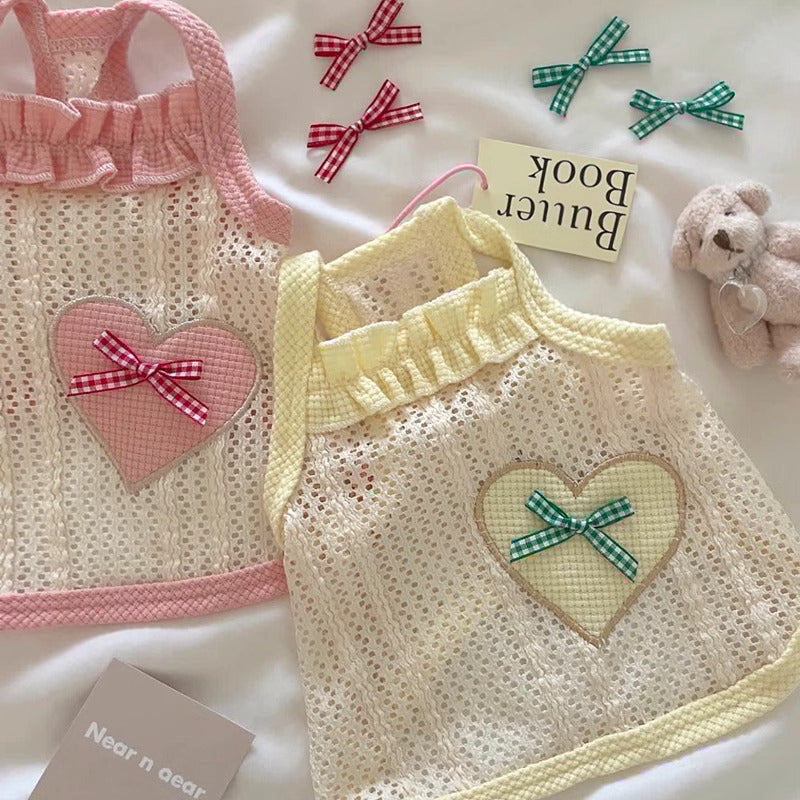 Sweetheart Mesh Puppy Tank Top – Ultra-Light Sleeveless with Lace Trim