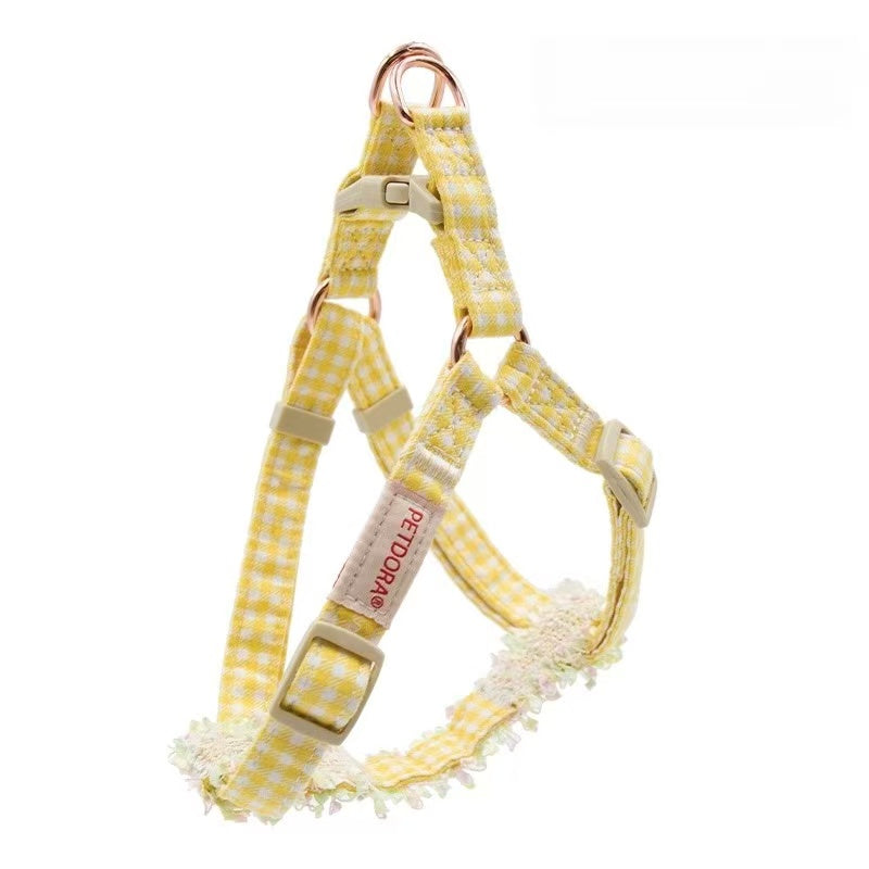 Chanel-Style Small Dog Leash & Harness Set