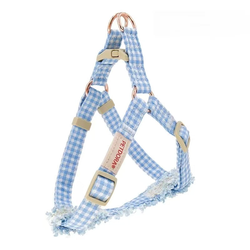 Chanel-Style Small Dog Leash & Harness Set