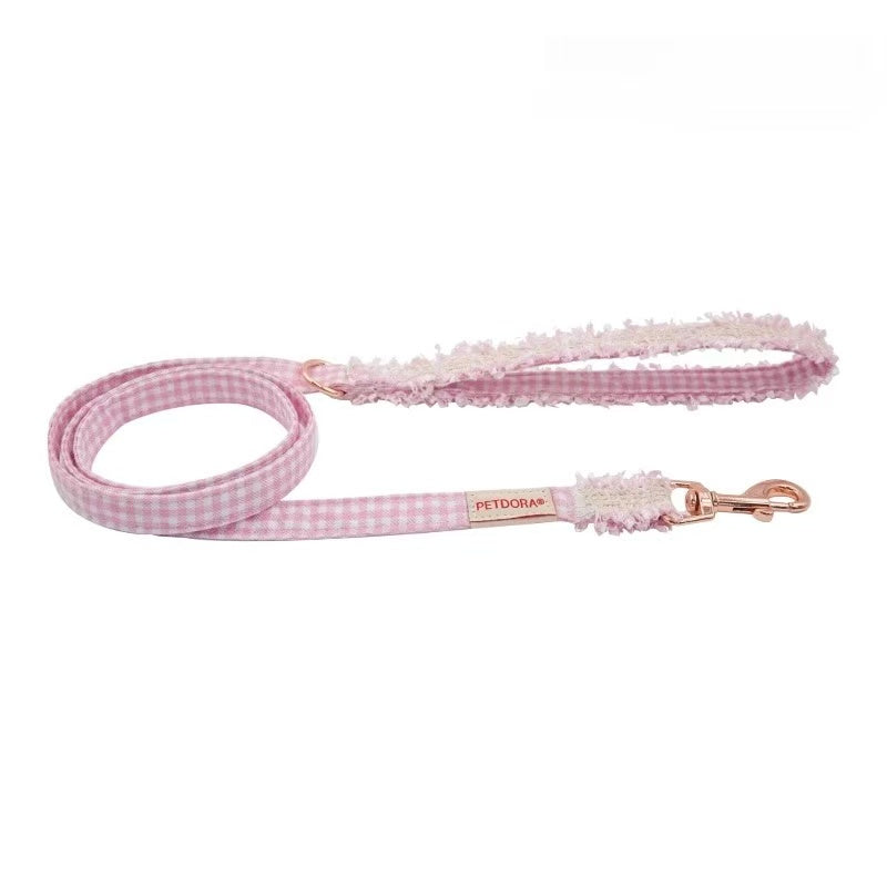 Chanel-Style Small Dog Leash & Harness Set