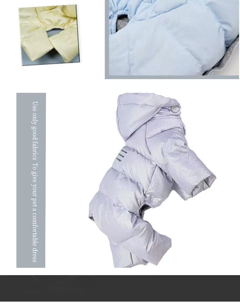 Crystal Winter Dog Down Jacket –  Female&Male Dogs/Detachable Hat