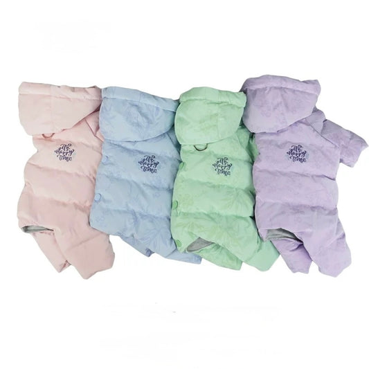 Macaron colored Winter Dog Down Jacket –   Female&Male Dogs/Detachable Hat