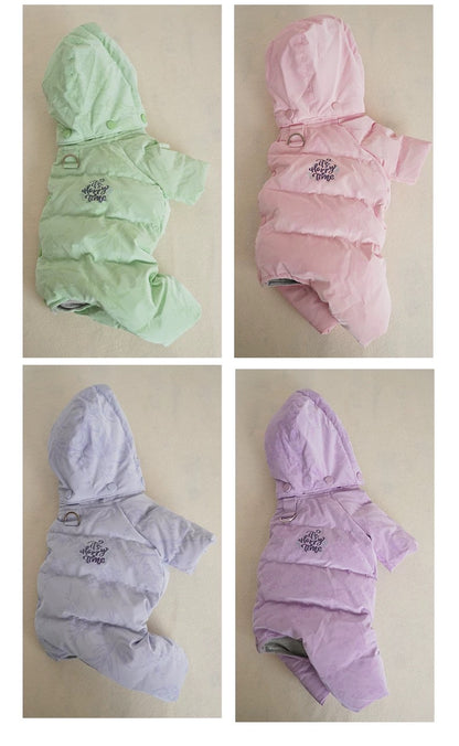 Macaron colored Winter Dog Down Jacket –   Female&Male Dogs/Detachable Hat