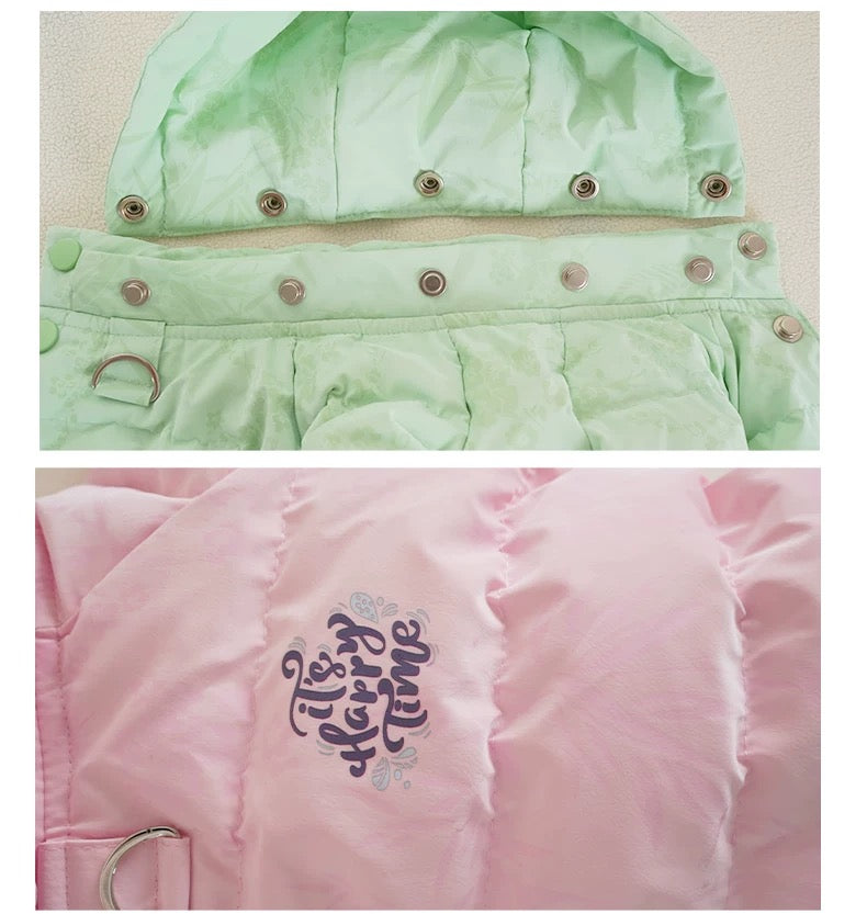 Macaron colored Winter Dog Down Jacket –   Female&Male Dogs/Detachable Hat