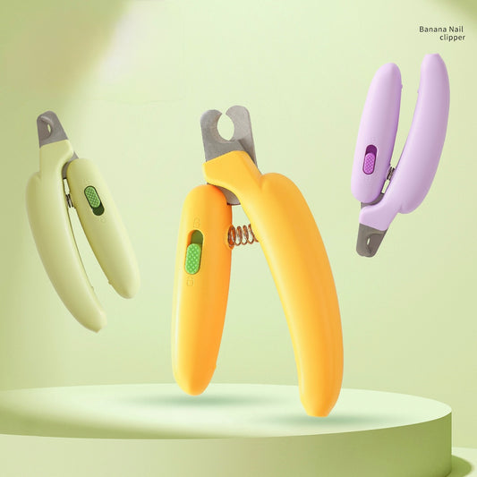 Cat & Dog Nail Clipper – Banana-Shaped Pet Nail Trimmer for Small Dogs, Cats, Rabbits, Anti-Bleed Design