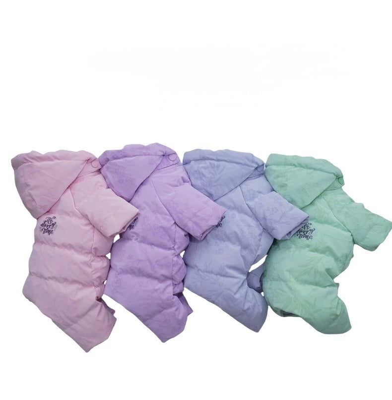 Macaron colored Winter Dog Down Jacket –   Female&Male Dogs/Detachable Hat