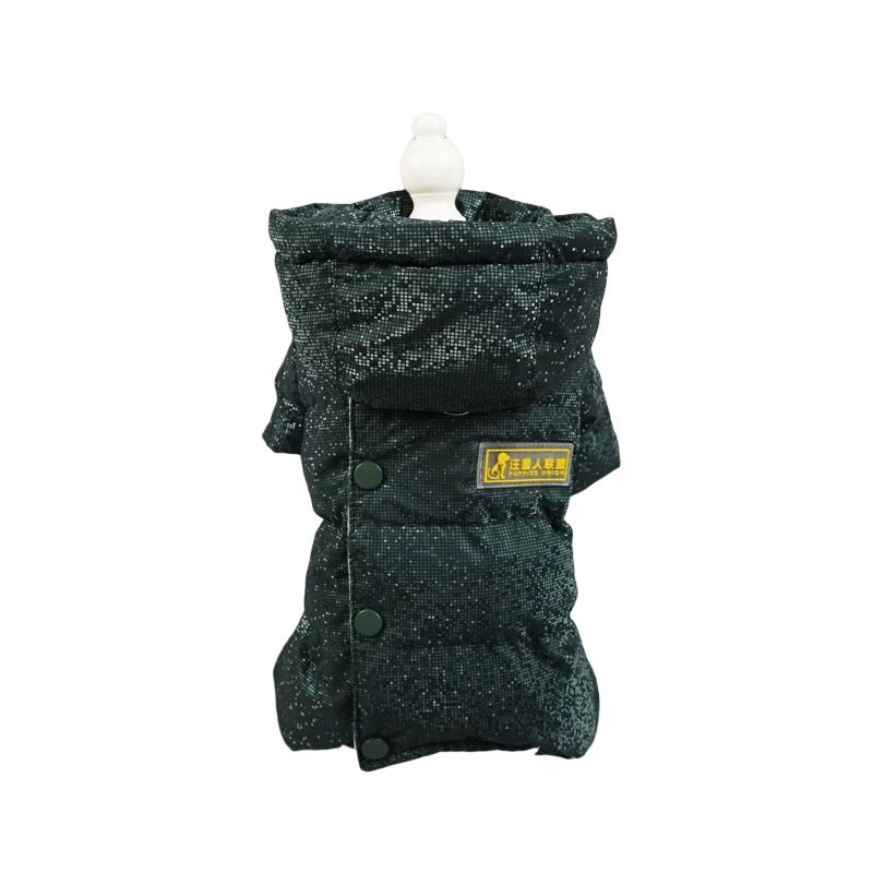Blingbling Winter Dog Down Jacket- Female&Male Dogs/Detachable Hat