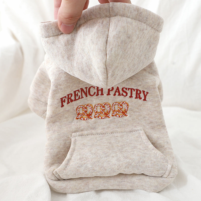 Warm Oatmeal Dog Hoodie for Small Breeds - Fall/Winter Pet Clothes