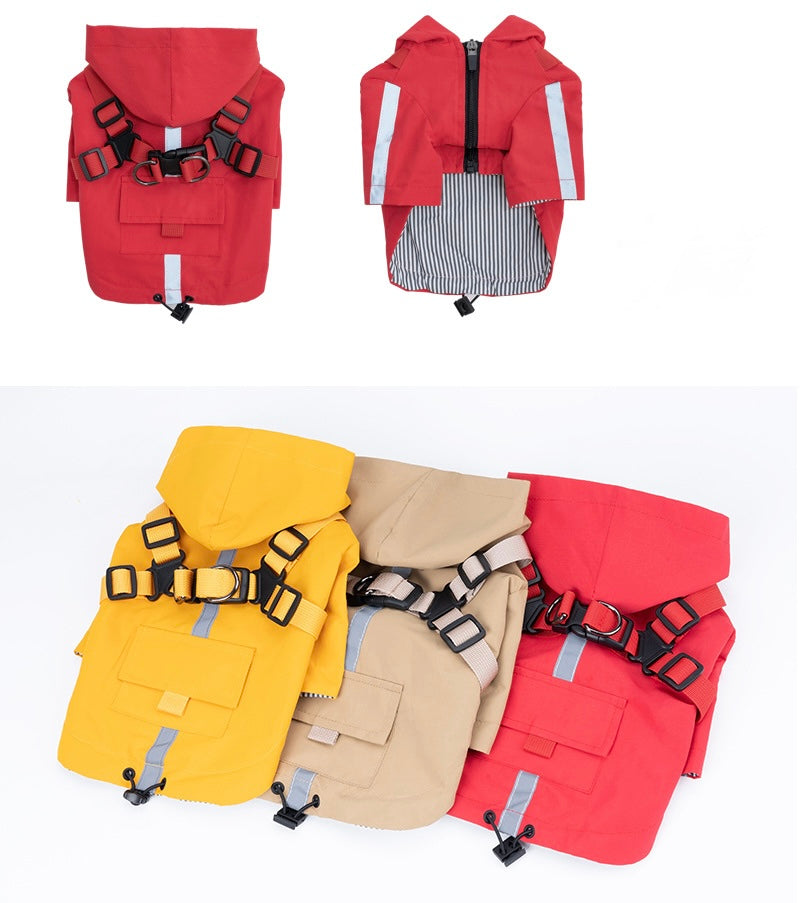 Pet Raincoat with Zipper & Hat