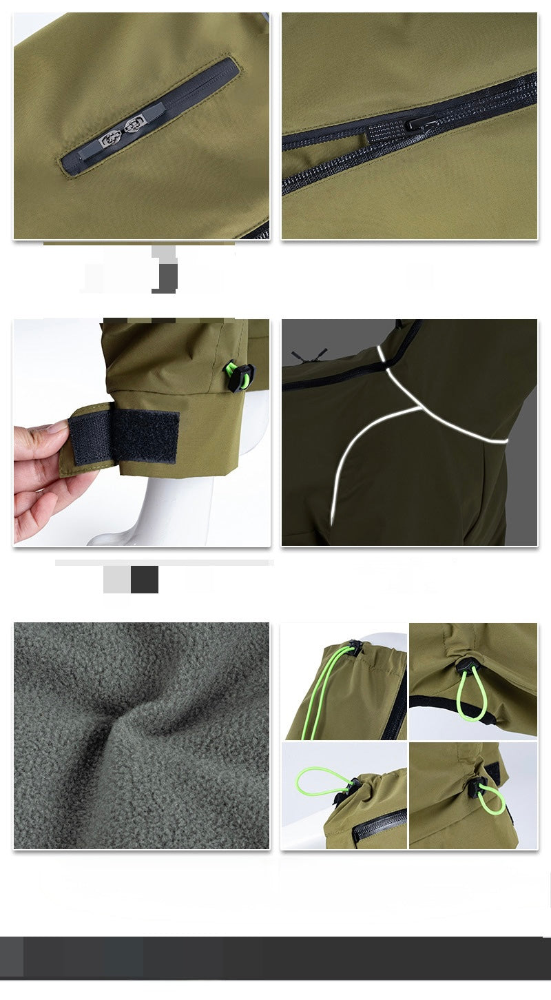 Large Dog Four-Legged Fleece-Lined Waterproof Jacket"