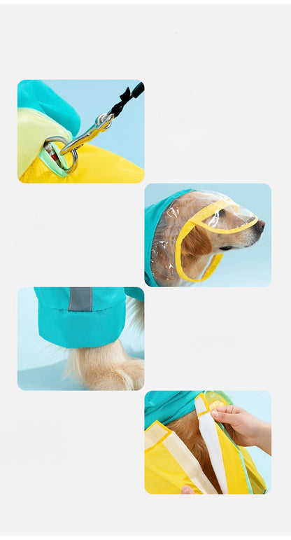 Full-Coverage Dog Raincoat for Medium & Large Breeds