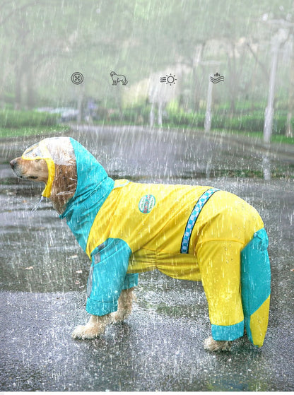 Full-Coverage Dog Raincoat for Medium & Large Breeds