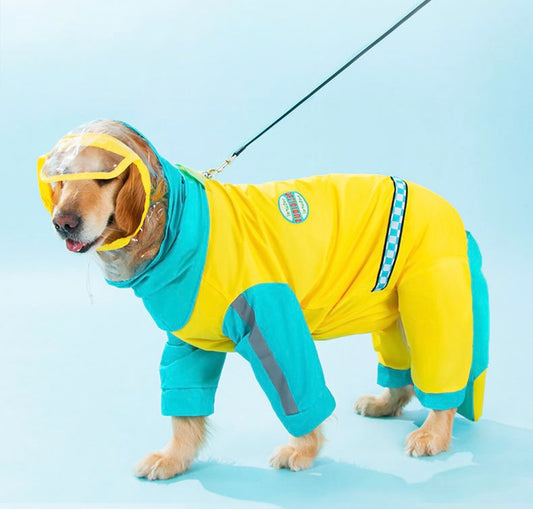 Full-Coverage Dog Raincoat for Medium & Large Breeds