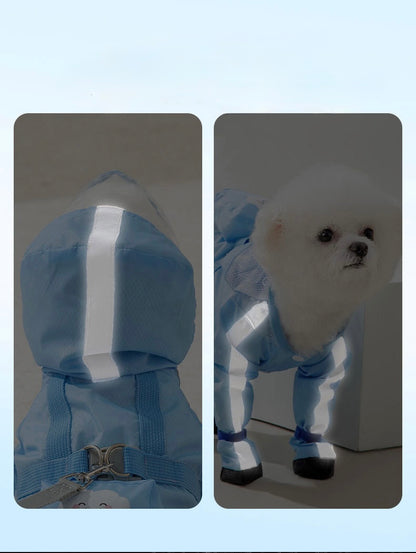 Small dog raincoat with feet