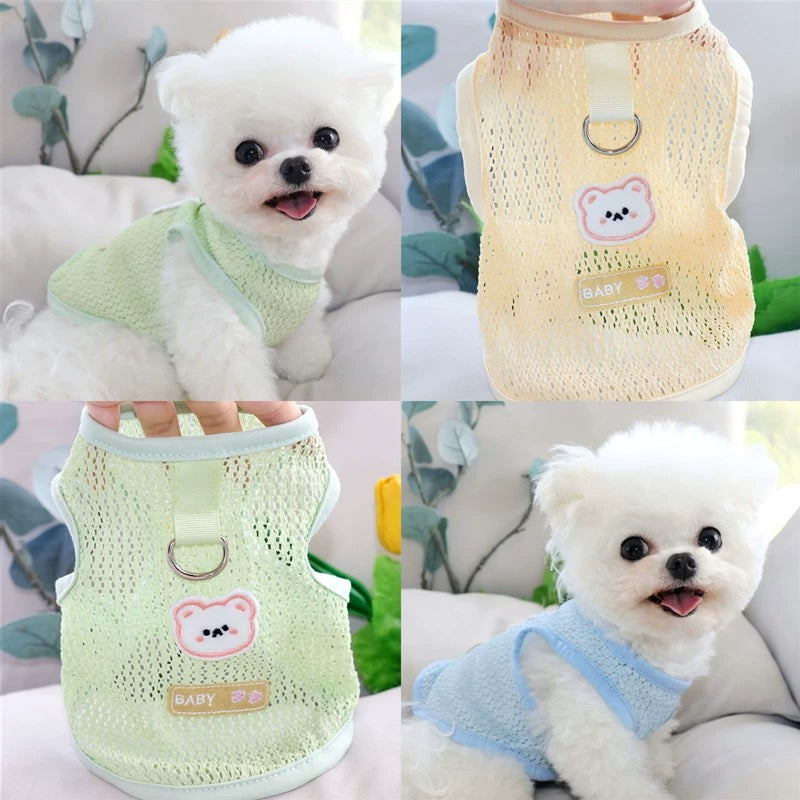 BreezeCool™ Summer Dog Vest – Breathable Mesh with Leash Attachment