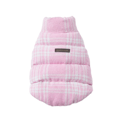 Reversible Pink/Blue Plaid Dog Vest – Double-Sided Pet Jacket
