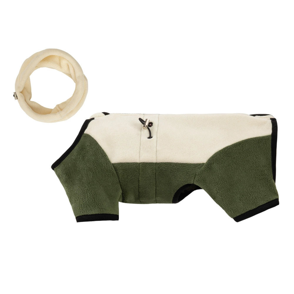 Detachable Hood Windproof Dog Fleece Jumpsuit – 4-Leg Winter Coat