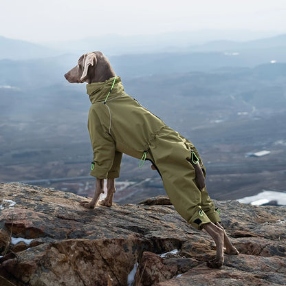 Large Dog Four-Legged Fleece-Lined Waterproof Jacket"