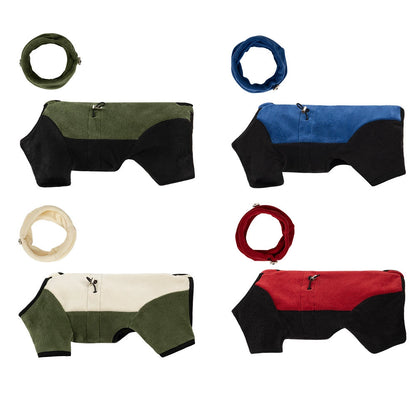 Detachable Hood Windproof Dog Fleece Jumpsuit – 4-Leg Winter Coat