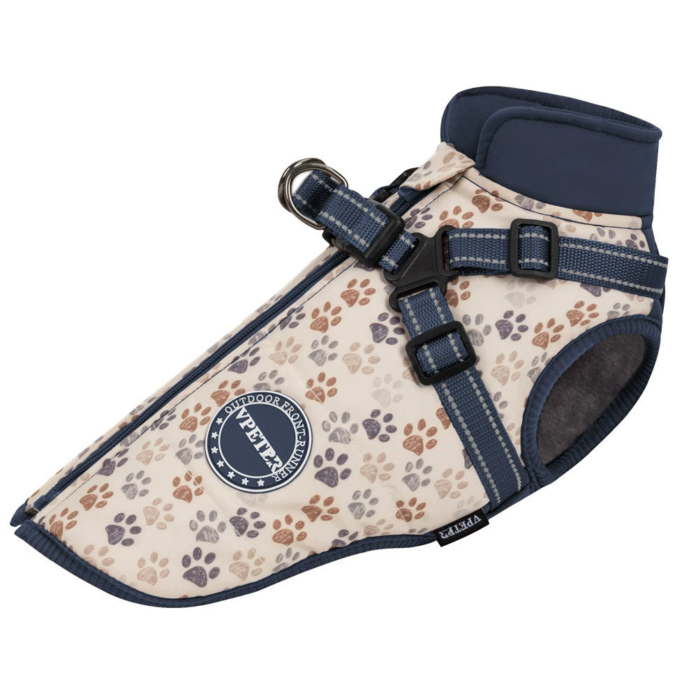 Winter Dog Vest for Small/Medium Breeds – Thickened Cotton Jacket with Leash Hole