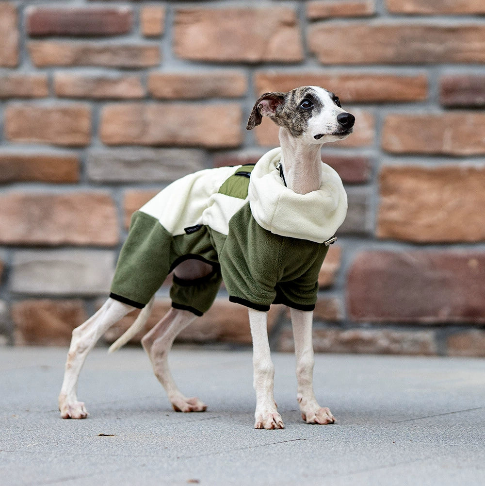 Detachable Hood Windproof Dog Fleece Jumpsuit – 4-Leg Winter Coat