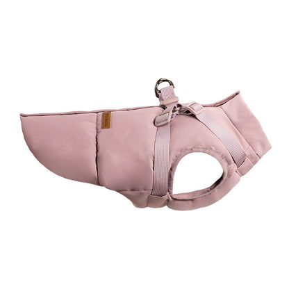 Dog Winter Padded Coat with Integrated Vest-Back Design