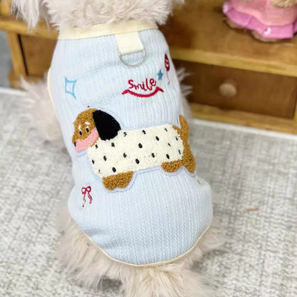 Spring & Summer Colorful Dachshund Vest with Leash Attachment