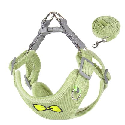 Small Dog Harness and Leash Set – Reflective Vest Design, Soft 3D Velvet