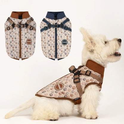 Winter Dog Vest for Small/Medium Breeds – Thickened Cotton Jacket with Leash Hole