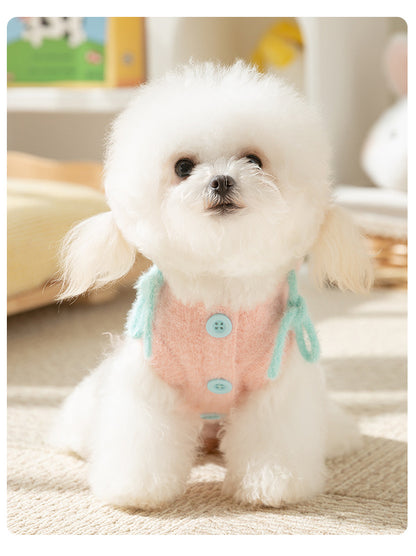 Winter Dog Macaron Cute Fluffy Mink Fur Hooded Coat