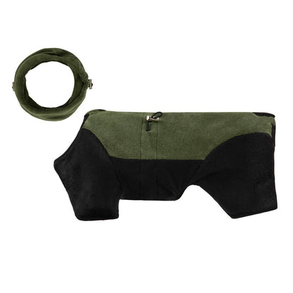 Detachable Hood Windproof Dog Fleece Jumpsuit – 4-Leg Winter Coat