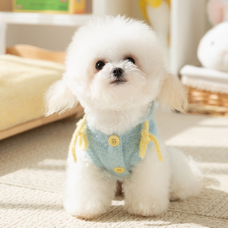 Winter Dog Macaron Cute Fluffy Mink Fur Hooded Coat
