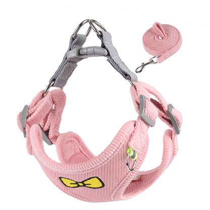 Small Dog Harness and Leash Set – Reflective Vest Design, Soft 3D Velvet