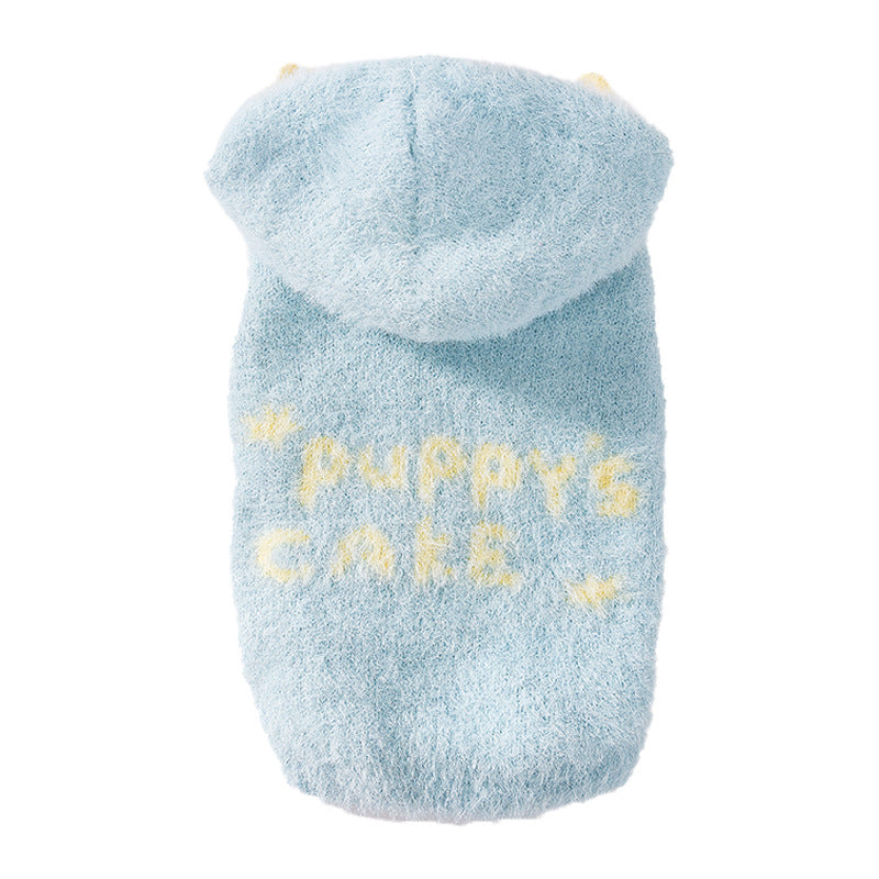 Winter Dog Macaron Cute Fluffy Mink Fur Hooded Coat