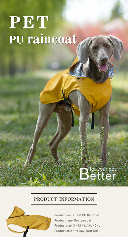 Foldable & Waterproof Dog Raincoat – Hooded, Reflective & Universal Fit for Medium & Large Dogs