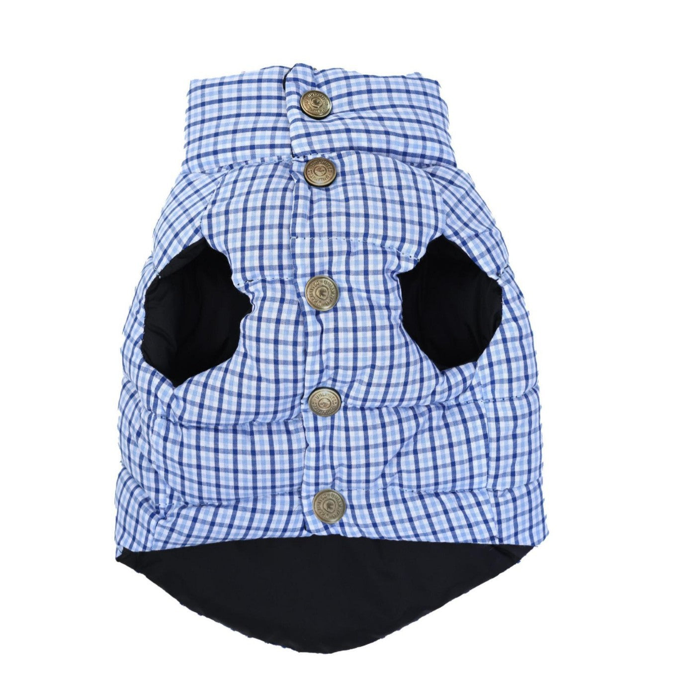 Reversible Pink/Blue Plaid Dog Vest – Double-Sided Pet Jacket