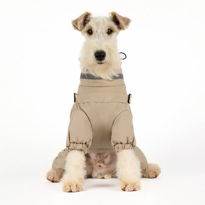 Winter Outdoor Thick Warm Dog Coat with Four Legs and Leash Attachment