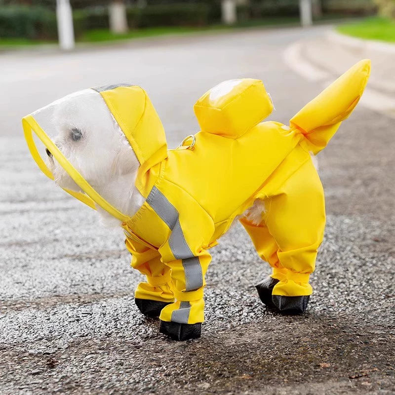 Small dog raincoat with feet
