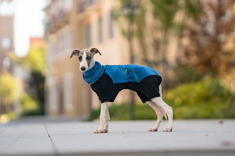 Detachable Hood Windproof Dog Fleece Jumpsuit – 4-Leg Winter Coat