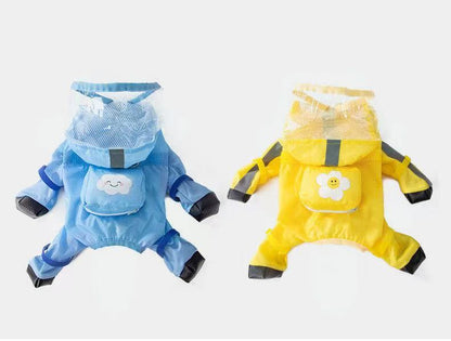 Small dog raincoat with feet