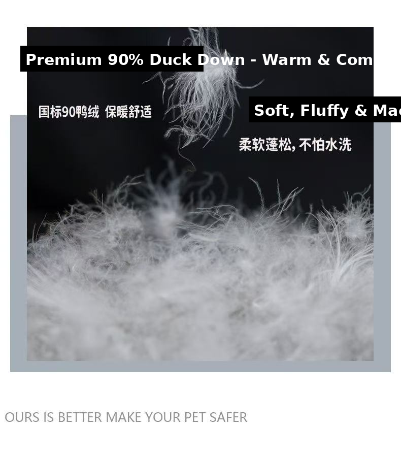 Blingbling Winter Dog Down Jacket- Female&Male Dogs/Detachable Hat